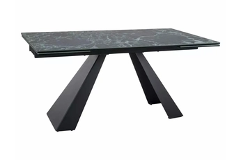 Stôl rozkladany Zanivo 160-240x90 cm ceramiczny - Morský mramor / Čierny