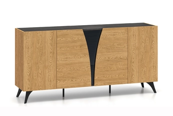 Komoda Natina 170 cm pieciodrzwiowa - Dub baltic dune / Jaseň portland Čierny