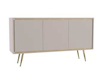 Komoda Unili 150 cm trojdverová - kašmír / zlaté