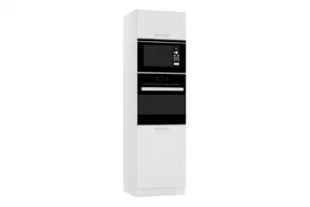 regál Kuchynský  Natalia D60 PK MV/2133 P/L pre vstavanu ruru i mikrofalowki - biely lesk