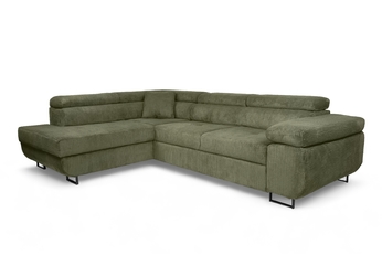 Rohová sedacia súprava do obývacej izby Annabelle L Ľavá strana - Zelený MENČESTER Lincoln 37 / nožičky čierny
