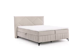 Pat Boxspring  Wasil 160x200 cu spațiu de depozitare - cremă catifea hidrofobă Element 17