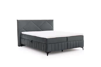 Pat Boxspring  Wasil 160x200 cu spațiu de depozitare - grafit catifea hidrofobă Element 22 