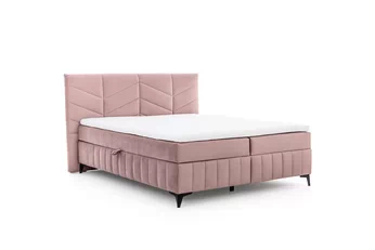 Pat Boxspring  Penia 160x200 cu spațiu de depozitare - roz catifea hidrofobă Element 18