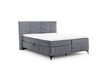 Postel boxspring Penia 160x200 s úložním prostorem - šedá samet hydrofobní  Element 23