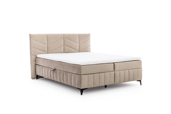 Pat Boxspring  Penia 180x200 cu spațiu de depozitare - bej catifea hidrofobă Element 6 