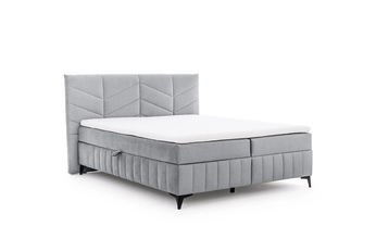 Pat Boxspring  Penia 180x200 cu spațiu de depozitare - cenușă catifea hidrofobă Element 24