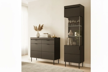 Vitrína do obývacej izby Sentia 1D - Čierny / Čierny 