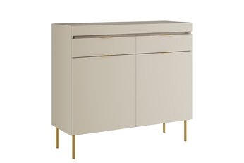 Komoda dvoudveřová Sentia 105 cm z dwoma zásuvkami - kašmír / zlatá