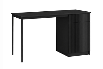 Písací stôl Nicole 120 cm jednodverové z szuflada - Čierny mat / čierny nozki