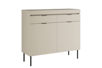 Komoda dvojdverová Sentia 105 cm s dvoma zásuvkami - kašmír / Čierny 