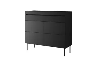 Komoda dvoudveřová Sentia 105 z dwoma zásuvkami - černá / černá 