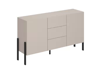 Komoda dvojdverová Jukon 154 cm so zásuvkami - kašmír / čierny nožičky