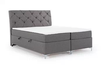 Boxspring posteľ s úložným priestorom Misha 160x200 - šedá plecionka Sawana 21   