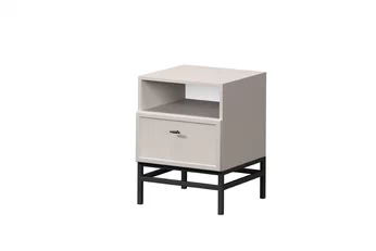 Nočný Stolík Lorini z szuflada 45 cm - kašmír / Čierny Úchytka T-bar / Rošt
