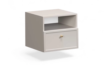 Nočný Stolík závesná Lorini z szuflada 45 cm - kašmír / zlaté Úchytka