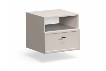 Nočný Stolík závesná Lorini z szuflada 45 cm - kašmír / Čierny Úchytka T-bar