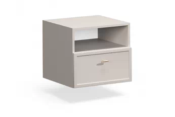 Nočný Stolík závesná Lorini z szuflada 45 cm - kašmír / zlaté Úchytka T-bar