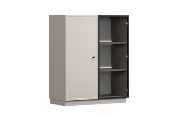 Vitrína Lorini pro obývacího pokoje 100 cm - kašmír / černá uchwyt