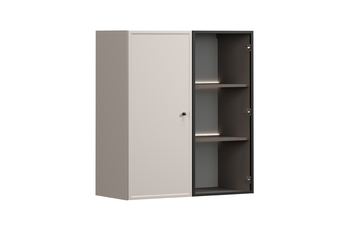 Vitrína závesná Lorini do obývacej izby 100 cm - kašmír / Čierny Úchytka