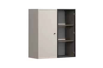 Vitrína závesná Lorini do obývacej izby 100 cm - kašmír / Čierny Úchytka