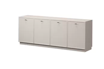 Štvordverová Komoda Lorini 200 cm - kašmír / čierny úchyty T-bar