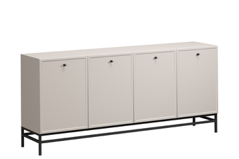 Komoda čtyřdveřová Lorini 200 cm - kašmír / černá Úchytky / Rošt