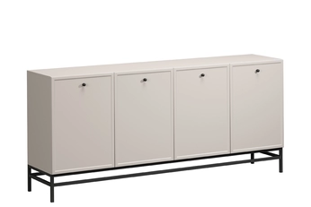 Komoda čtyřdveřová Lorini 200 cm - kašmír / černá Úchytky / Rošt