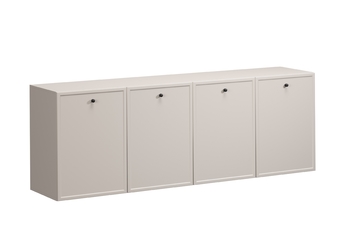 Komoda závěsná čtyřdveřová Lorini 200 cm - kašmír / černá Úchytky