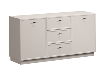 Komoda Lorini 150 cm se zásuvkami - kašmír / černá Úchytky T-bar