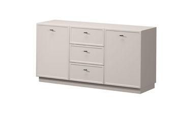 Komoda Lorini 150 cm so zásuvkami - kašmír / čierny úchyty T-bar