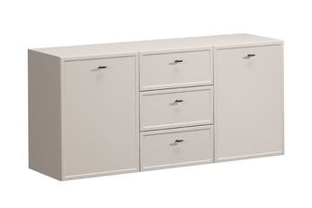 Komoda závěsná Lorini 150 cm se zásuvkami - kašmír / černá Úchytky T-bar