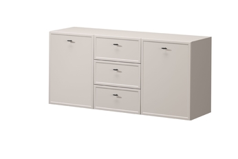 Komoda závesná Lorini 150 cm so zásuvkami - kašmír / čierny úchyty T-bar