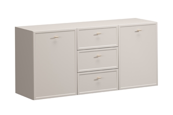 Komoda závěsná Lorini 150 cm se zásuvkami - kašmír / zlote Úchytky T-bar