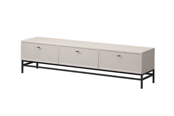 skříňka RTV Lorini 200 cm se zásuvkami - kašmír / černá Úchytky T-bar / Rošt