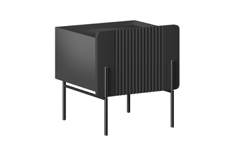 Nočný Stolík Malmi z szuflada 45 cm - Čierny mat / čierny nozki