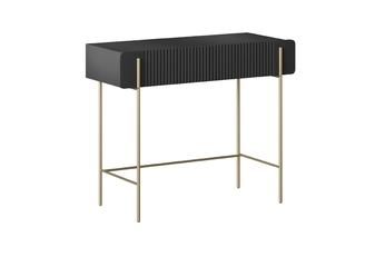 Toaletný stolík Malmi 100 cm so zásuvkami - Čierny mat / zlote nozki