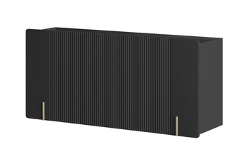 Komoda Malmi 150 cm závěsná - černá mat / zlatá