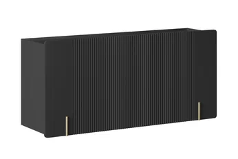 Komoda Malmi 150 cm třídveřová závěsná - černá mat / zlatá