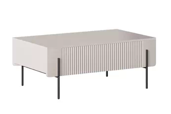 Stolík kawowy so zásuvkami Malmi 100 cm - kašmír / čierny nozki