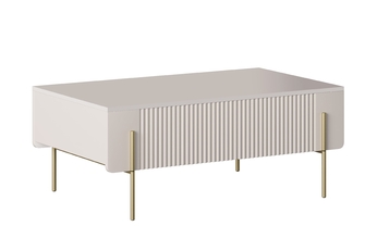 Stolík kawowy so zásuvkami Malmi 100 cm - kašmír / zlote nozki