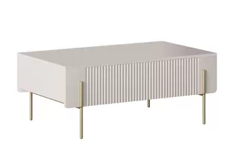 Stolík kawowy so zásuvkami Malmi 100 cm - kašmír / zlote nozki