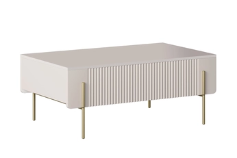 Stolík kawowy so zásuvkami Malmi 100 cm - kašmír / zlote nozki