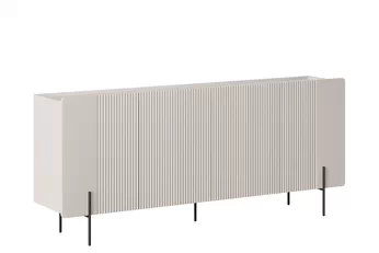 Komoda Malmi 200 cm čtyřdveřová - kašmír / černá nozki