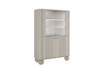 Vitrína Vesper pro obývacího pokoje - kašmír / zlote Úchytky / Nohy kule