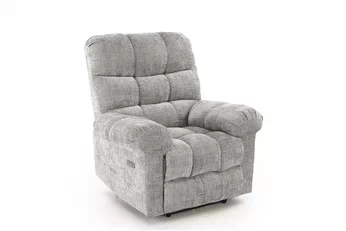 Kreslo odpočinkové Muranio z elektryczna funkcja relaks - šedá plecionka