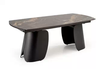 Stůl rozkladany Tenebra 180-260x90 cm - černá mramor / černá