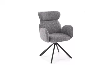 židle čalouněné Sofel obrotowe - popelavá / černé nožičky