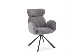 židle čalouněné Sofel obrotowe - popelavá / černé nožičky