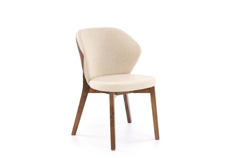 židle dřevěná Elora s čalouněným sedákem - bezowe /ořech